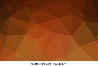 Dark Orange vector abstract mosaic backdrop. Creative illustration in halftone style with gradient. Triangular pattern for your business design.