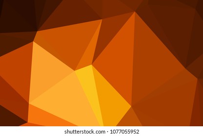 Dark Orange vector abstract mosaic backdrop. Geometric illustration in Origami style with gradient.  The polygonal design can be used for your web site.