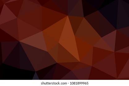 Dark Orange vector abstract mosaic backdrop. Colorful illustration in polygonal style with gradient. Triangular pattern for your design.