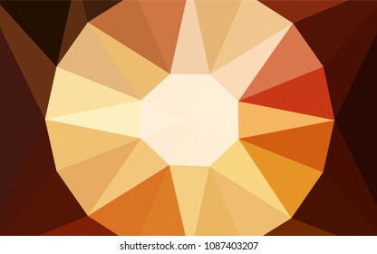 Dark Orange vector abstract mosaic pattern with a diamond. Modern abstract illustration with triangles. Triangular pattern for your design.