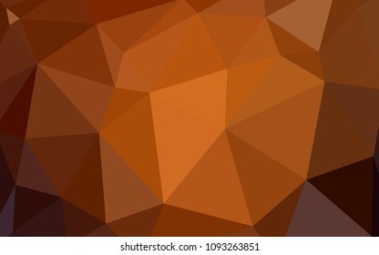 Dark Orange vector abstract mosaic backdrop. A sample with polygonal shapes. New template for your brand book.