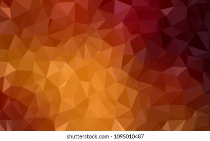 Dark Orange vector abstract mosaic background. Colorful illustration in abstract style with triangles. Completely new template for your banner.