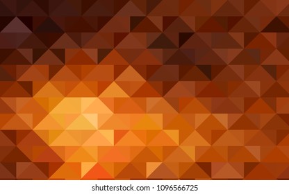 Dark Orange vector abstract mosaic background. Creative geometric illustration in Origami style with gradient. The template can be used as a background for cell phones.