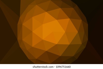 Dark Orange vector abstract mosaic background with a diamond. Polygonal illustration, which consists of triangles. A completely new design for your leaflet.