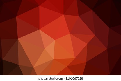 Dark Orange vector abstract mosaic background. Colorful illustration in abstract style with triangles. Pattern for a brand book's backdrop.