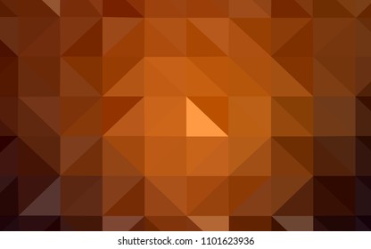 Dark Orange vector abstract mosaic backdrop. Polygonal abstract illustration with gradient. Brand new style for your business design.