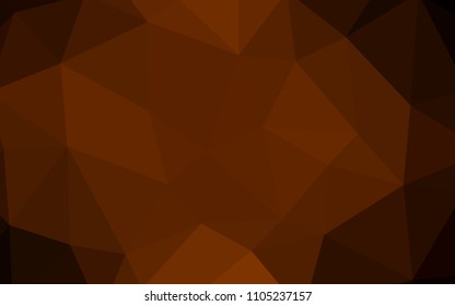 Dark Orange vector abstract mosaic backdrop. Triangular geometric sample with gradient.  New template for your brand book.