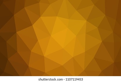 Dark Orange vector abstract mosaic background. Geometric illustration in Origami style with gradient.  Triangular pattern for your design.