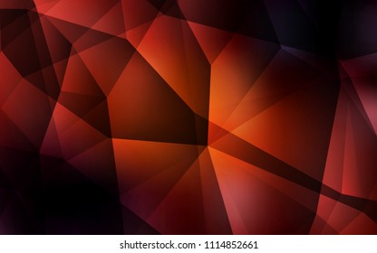 Dark Orange vector abstract mosaic backdrop. Colorful illustration in polygonal style with gradient. Completely new template for your banner.