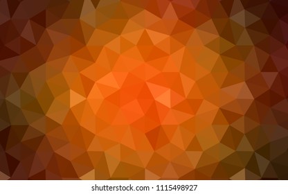 Dark Orange vector abstract mosaic pattern. Shining colorful illustration with triangles. Template for cell phone's backgrounds.