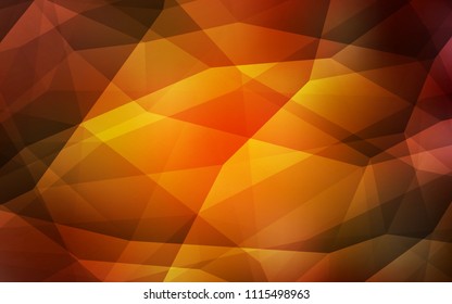 Dark Orange vector abstract mosaic background. Polygonal abstract illustration with gradient. Completely new template for your banner.