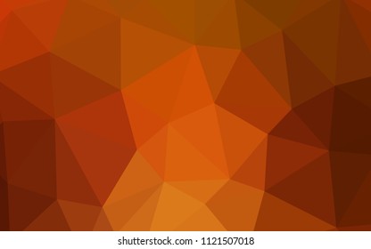 Dark Orange vector abstract mosaic pattern. A sample with polygonal shapes. Brand new design for your business.