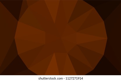 Dark Orange vector abstract mosaic pattern with a diamond. Polygonal illustration, which consists of triangles. Polygonal design for your web site.