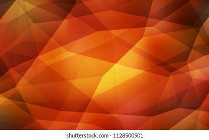 Dark Orange vector abstract mosaic background. Colorful illustration in polygonal style with gradient. A new texture for your web site.