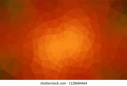 Dark Orange vector abstract mosaic pattern. A sample with polygonal shapes. New template for your brand book.