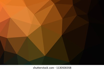 Dark Orange vector abstract mosaic background. Shining colorful illustration with triangles. A completely new design for your leaflet.
