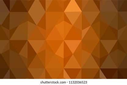 Dark Orange vector abstract mosaic pattern. Colorful abstract illustration with triangles. Pattern for a brand book's backdrop.
