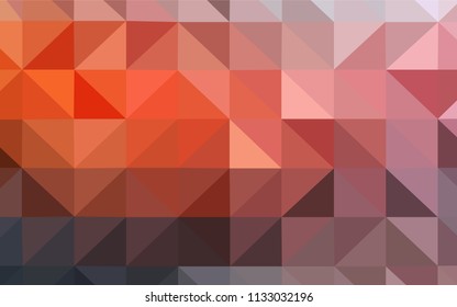 Dark Orange vector abstract mosaic background. Triangular geometric sample with gradient.  Completely new template for your banner.
