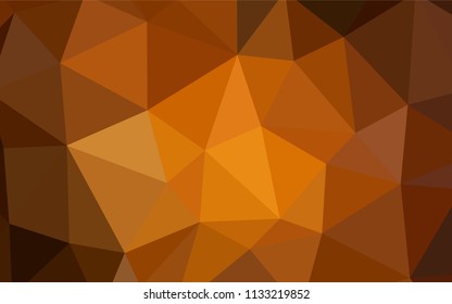 Dark Orange vector abstract mosaic background. Colorful abstract illustration with triangles. New template for your brand book.