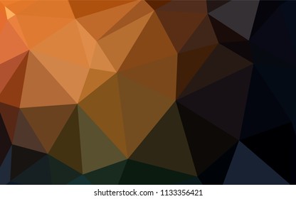 Dark Orange vector abstract mosaic background. A sample with polygonal shapes. Best triangular design for your business.