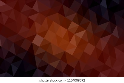 Dark Orange vector abstract mosaic pattern. Triangular geometric sample with gradient.  Template for cell phone's backgrounds.