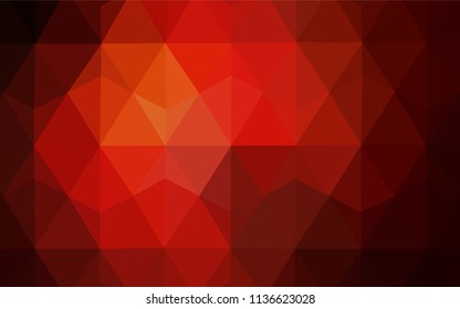 Dark Orange vector abstract mosaic backdrop. Geometric illustration in Origami style with gradient.  Brand new design for your business.