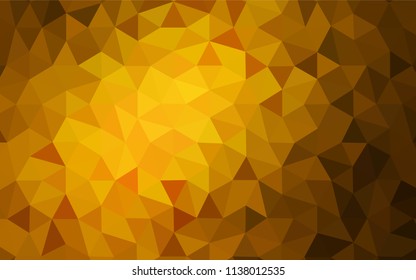 Dark Orange vector abstract mosaic backdrop. Geometric illustration in Origami style with gradient.  Best triangular design for your business.