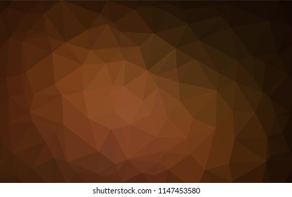 Dark Orange vector abstract mosaic backdrop. Creative illustration in halftone style with gradient. Triangular pattern for your business design.