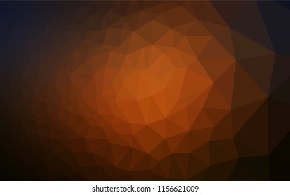 Dark Orange vector abstract mosaic pattern. Geometric illustration in Origami style with gradient.  Brand new design for your business.