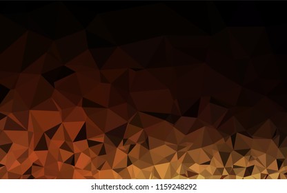 Dark Orange vector abstract mosaic backdrop. A sample with polygonal shapes. The best triangular design for your business.
