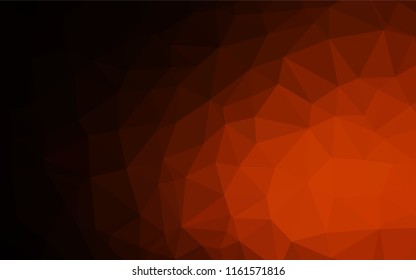 Dark Orange vector abstract mosaic background. Brand new colored illustration in blurry style with gradient. Triangular pattern for your business design.