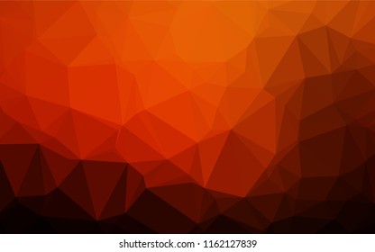 Dark Orange vector abstract mosaic backdrop. Triangular geometric sample with gradient.  The polygonal design can be used for your web site.