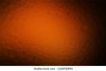 Dark Orange vector abstract mosaic backdrop. A sample with polygonal shapes. Triangular pattern for your business design.