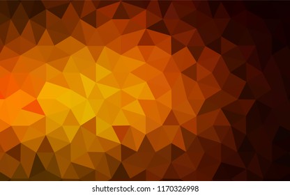 Dark Orange vector abstract mosaic backdrop. Geometric illustration in Origami style with gradient.  Triangular pattern for your design.