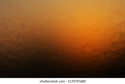Dark Orange vector abstract mosaic pattern. Geometric illustration in low poly style with gradient.  A completely new template for your business design.