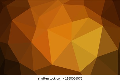 Dark Orange vector abstract mosaic pattern. Glitter abstract illustration with an elegant triangles. A new texture for your web site.