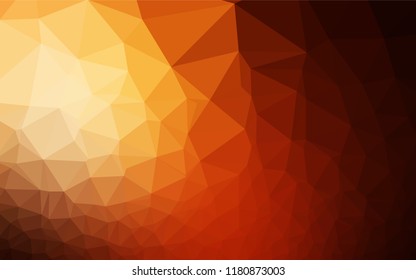 Dark Orange vector abstract mosaic pattern. Shining illustration, which consist of triangles. The completely new template can be used for your brand book.