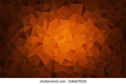 Dark Orange vector abstract mosaic background. Colorful abstract illustration with triangles. Textured pattern for your backgrounds.