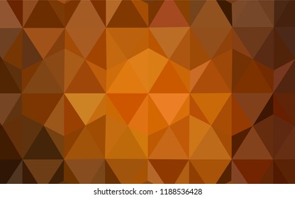 Dark Orange vector abstract mosaic backdrop. Glitter abstract illustration with an elegant triangles. Textured pattern for your backgrounds.
