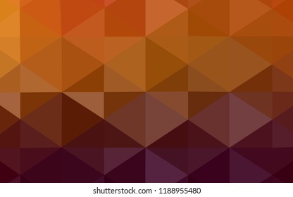 Dark Orange vector abstract mosaic background. Polygonal abstract illustration with gradient. Brand-new design for your business.