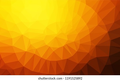 Dark Orange vector abstract mosaic pattern. Creative geometric illustration in Origami style with gradient. Brand new style for your business design.