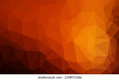 Dark Orange vector abstract mosaic backdrop. Creative illustration in halftone style with gradient. A new texture for your design.