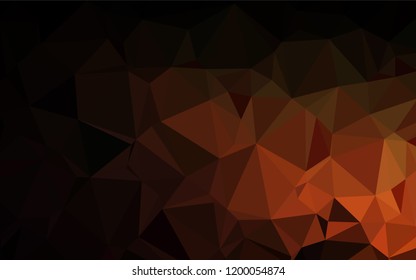 Dark Orange vector abstract mosaic pattern. Geometric illustration in Origami style with gradient.  A completely new design for your business.