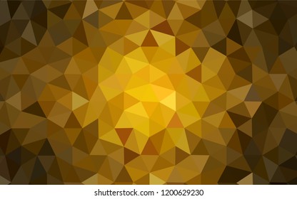 Dark Orange vector abstract mosaic background. Shining colorful illustration with triangles. Best triangular design for your business.
