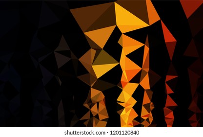 Dark Orange vector abstract mosaic background. Shining illustration, which consist of triangles. The textured pattern can be used for background.
