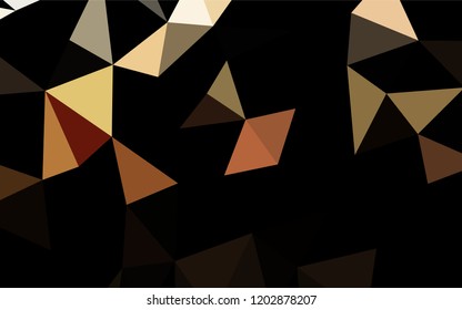 Dark Orange vector abstract mosaic backdrop. Creative geometric illustration in Origami style with gradient. The completely new template can be used for your brand book.