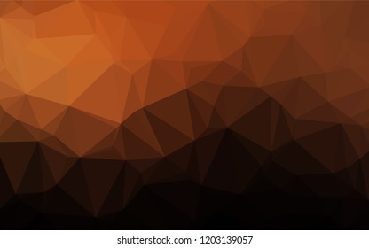 Dark Orange vector abstract mosaic pattern. A sample with polygonal shapes. The completely new template can be used for your brand book.