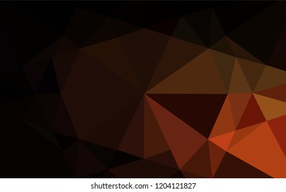 Dark Orange vector abstract mosaic background. Shining colored illustration in a Brand new style. Triangular pattern for your business design.