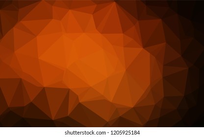 Dark Orange vector abstract mosaic pattern. Geometric illustration in Origami style with gradient.  The best triangular design for your business.