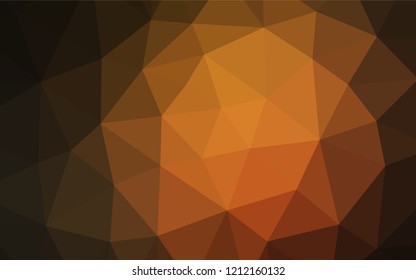 Dark Orange vector abstract mosaic background. Colorful illustration in abstract style with gradient. Triangular pattern for your business design.